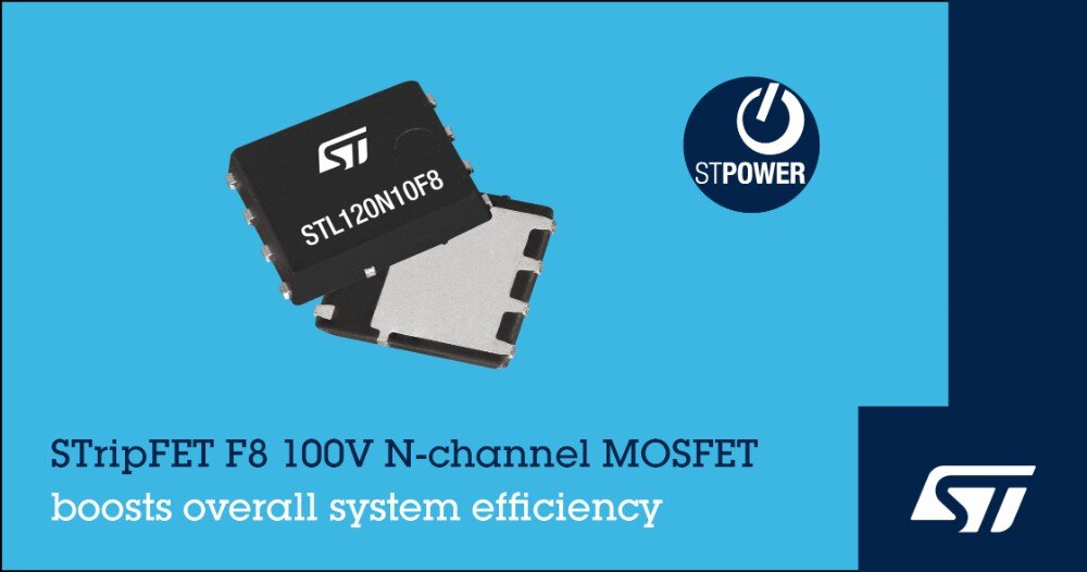 意法半导体ST推出100V工业级STripFET F8晶体管