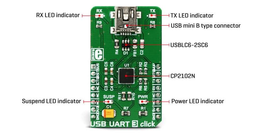 MikroElektronika MIKROE-3063 USB UART 3 click板